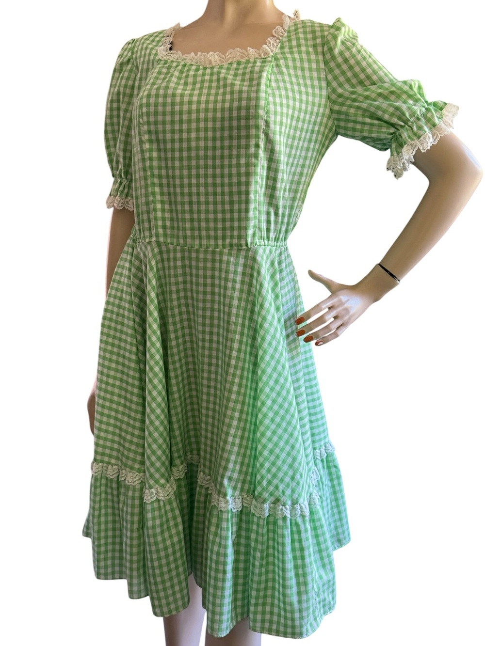 Vintage Gingham Western Baby Doll Dress - Picture 4 of 15